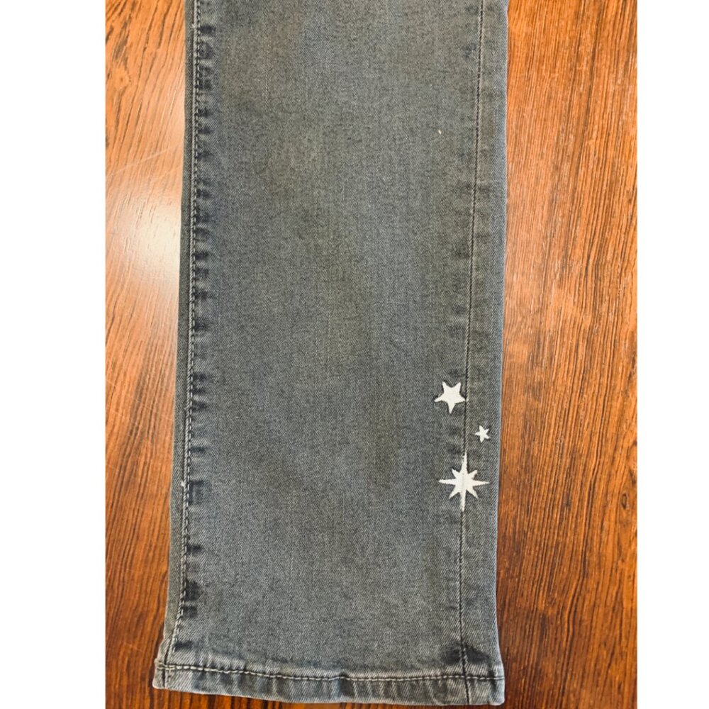 AllSaints Gray Jeans Custom Hand Painted Moon & Stars Skinny 32 - Picture 8 of 12